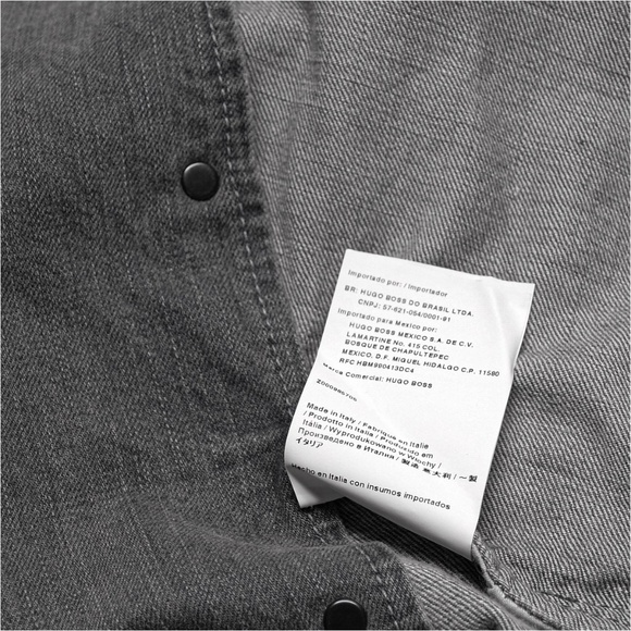 BOSS ORANGE Black Denim Field Jacket Size L Made in Italy - Picture 6 of 10